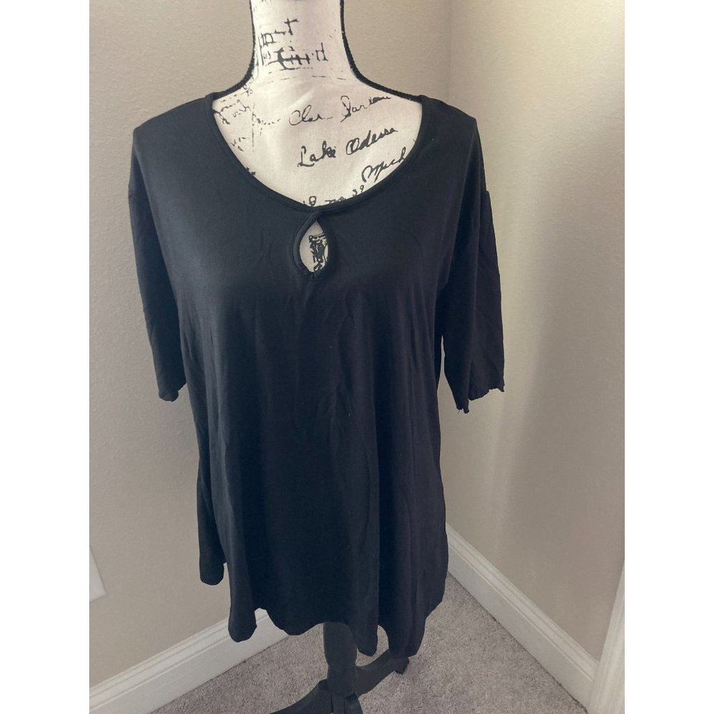 Forbidden Society Black Blouse Shirt Tunic - Plus Size 2X